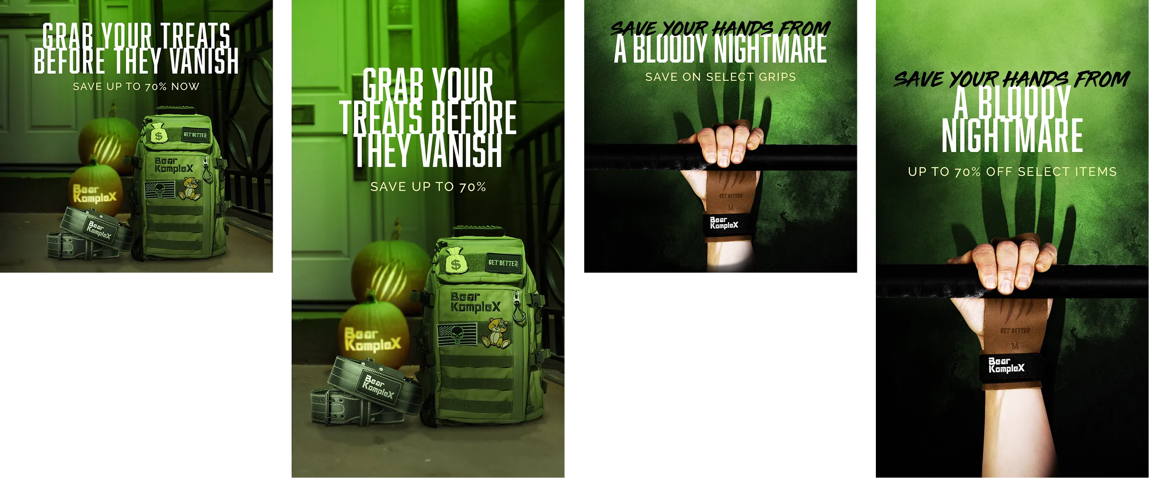 Bear KompleX Halloween sale ads in green